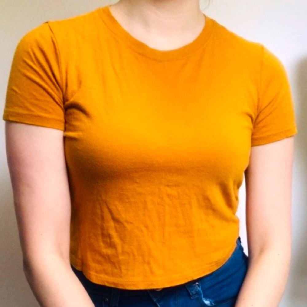 Mustard yellow t-shirt- forever 21